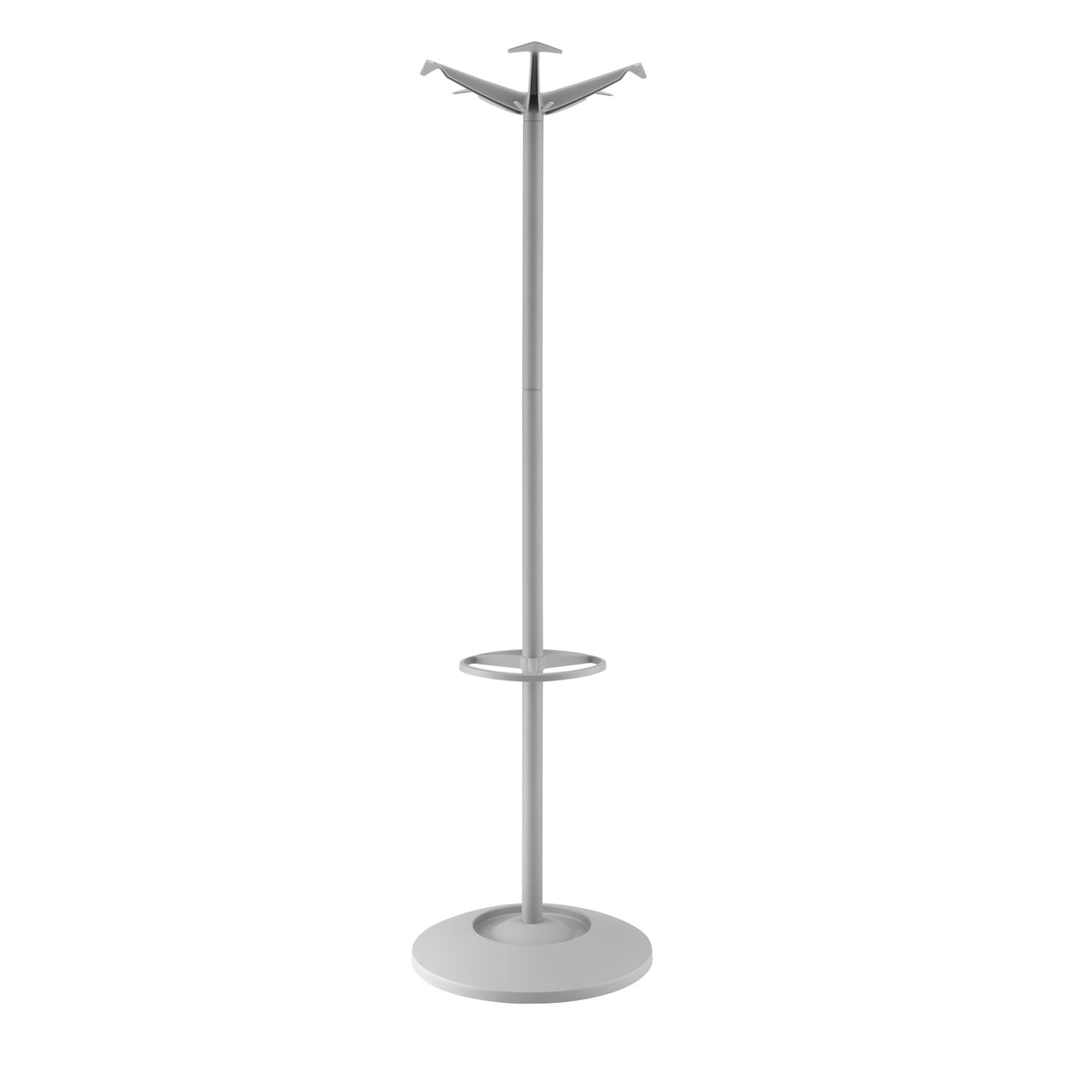 Coat & umbrella stand with 10 coat hooks and 8 umbrella hooks 1720mm high - grey - view 1