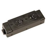 Under desk power bar 2 x UK sockets - black - view 1