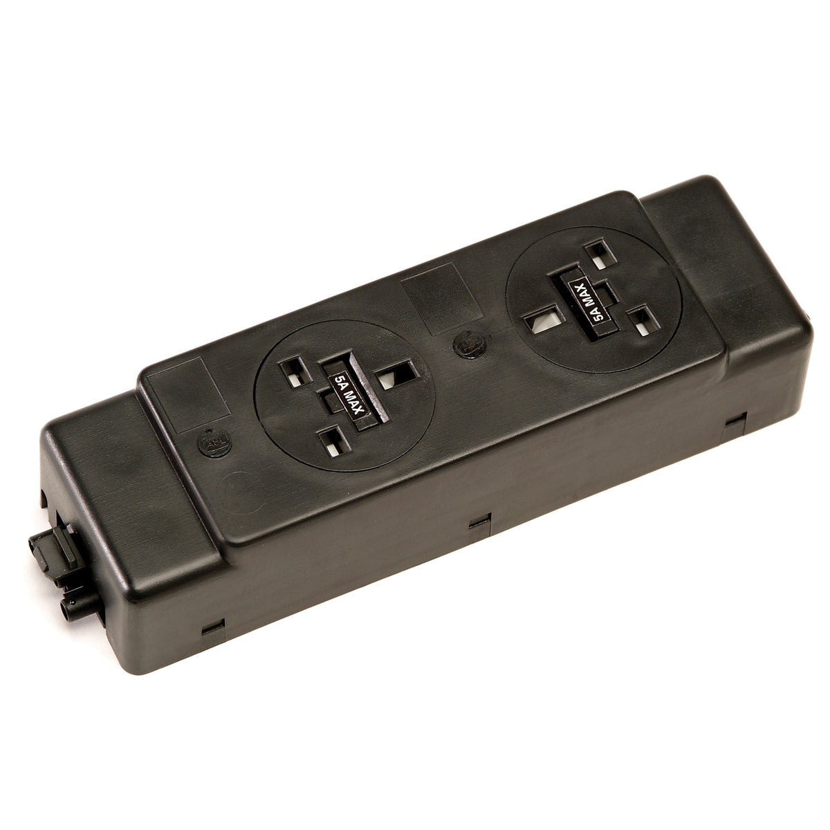Under desk power bar 2 x UK sockets - black - view 1