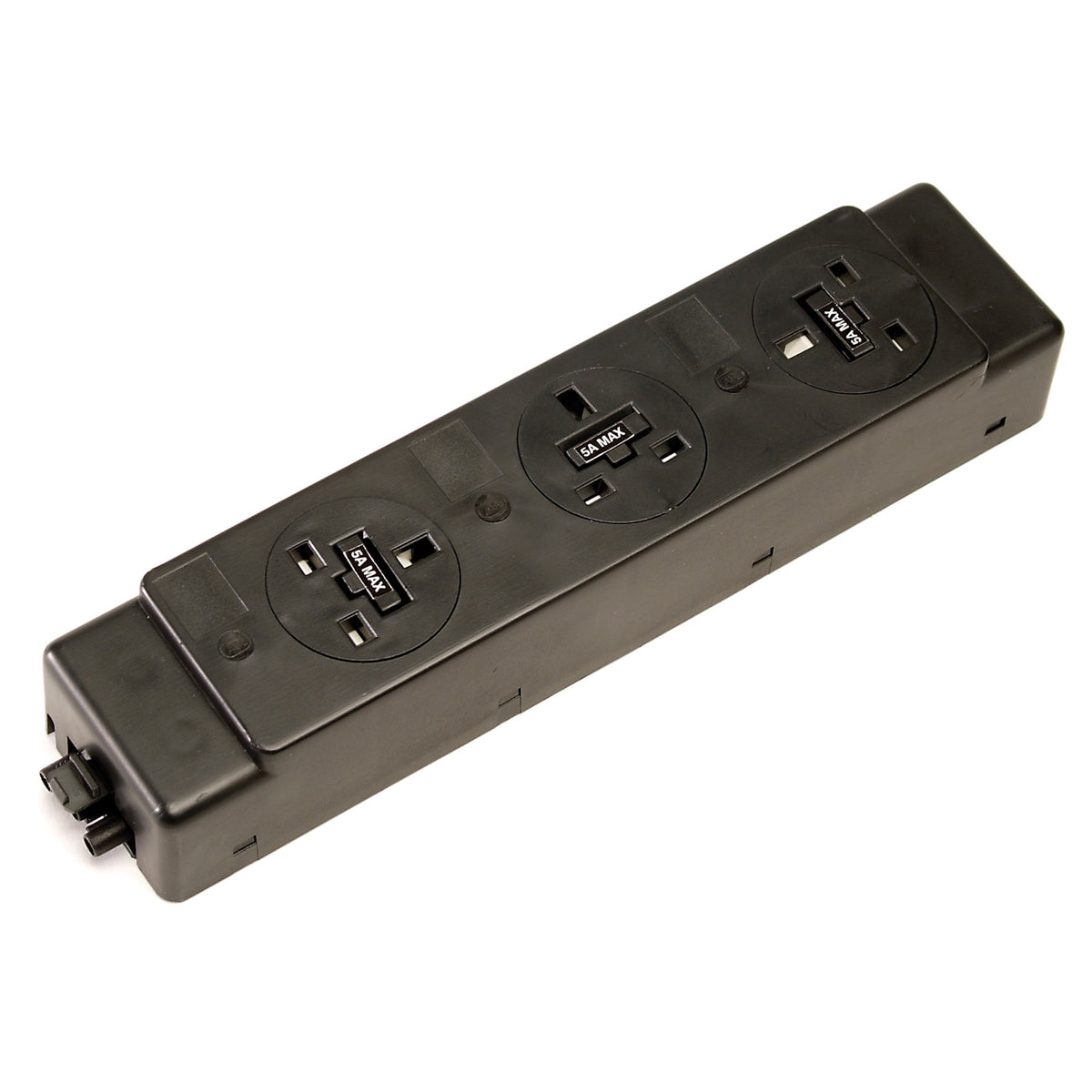 Under desk power bar 3 x UK sockets - black - view 1