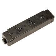 Under desk power bar 3 x UK sockets - black - view 1