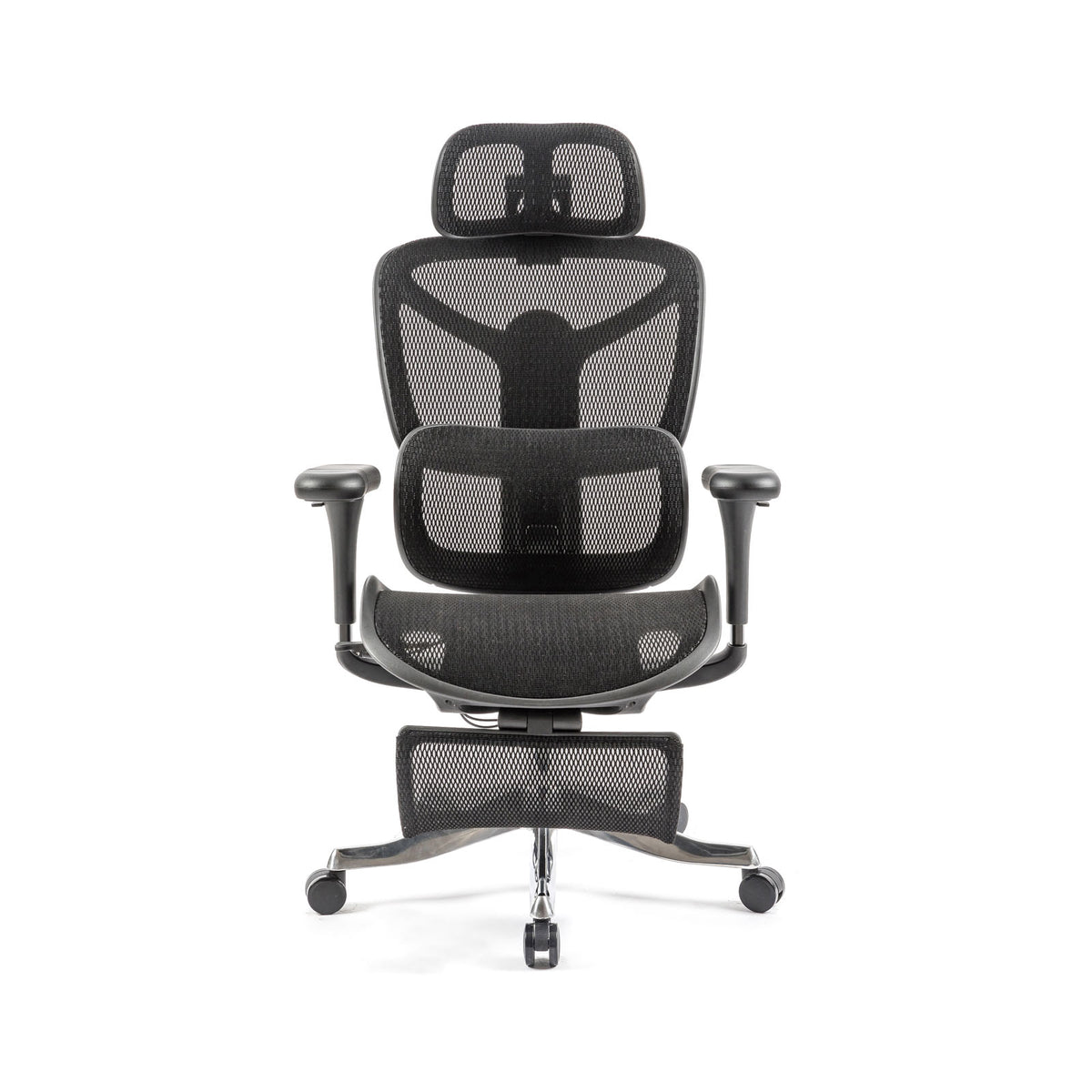 Poise mesh executive chair with headrest, footrest & adjustable arms - view 2