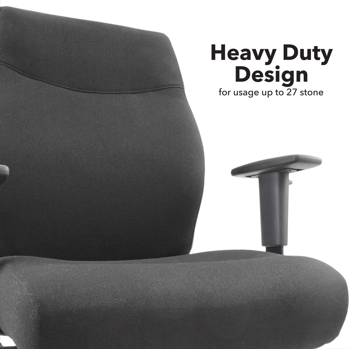 Porter bariatric operator chair with black fabric seat and back - view 2