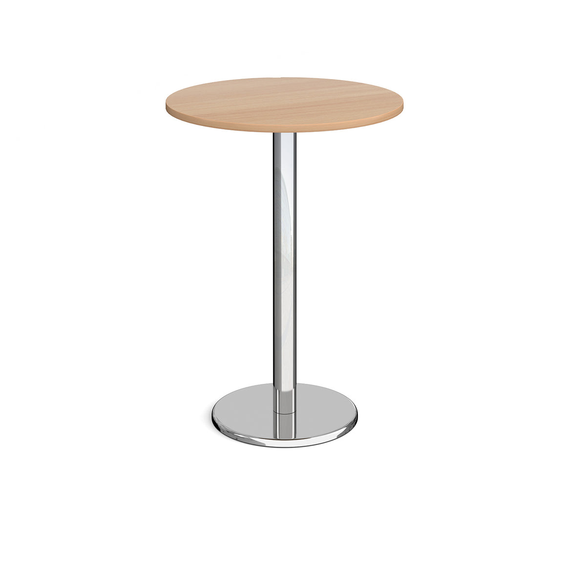 Pisa circular poseur table with round chrome base 800mm - Beech - view 1