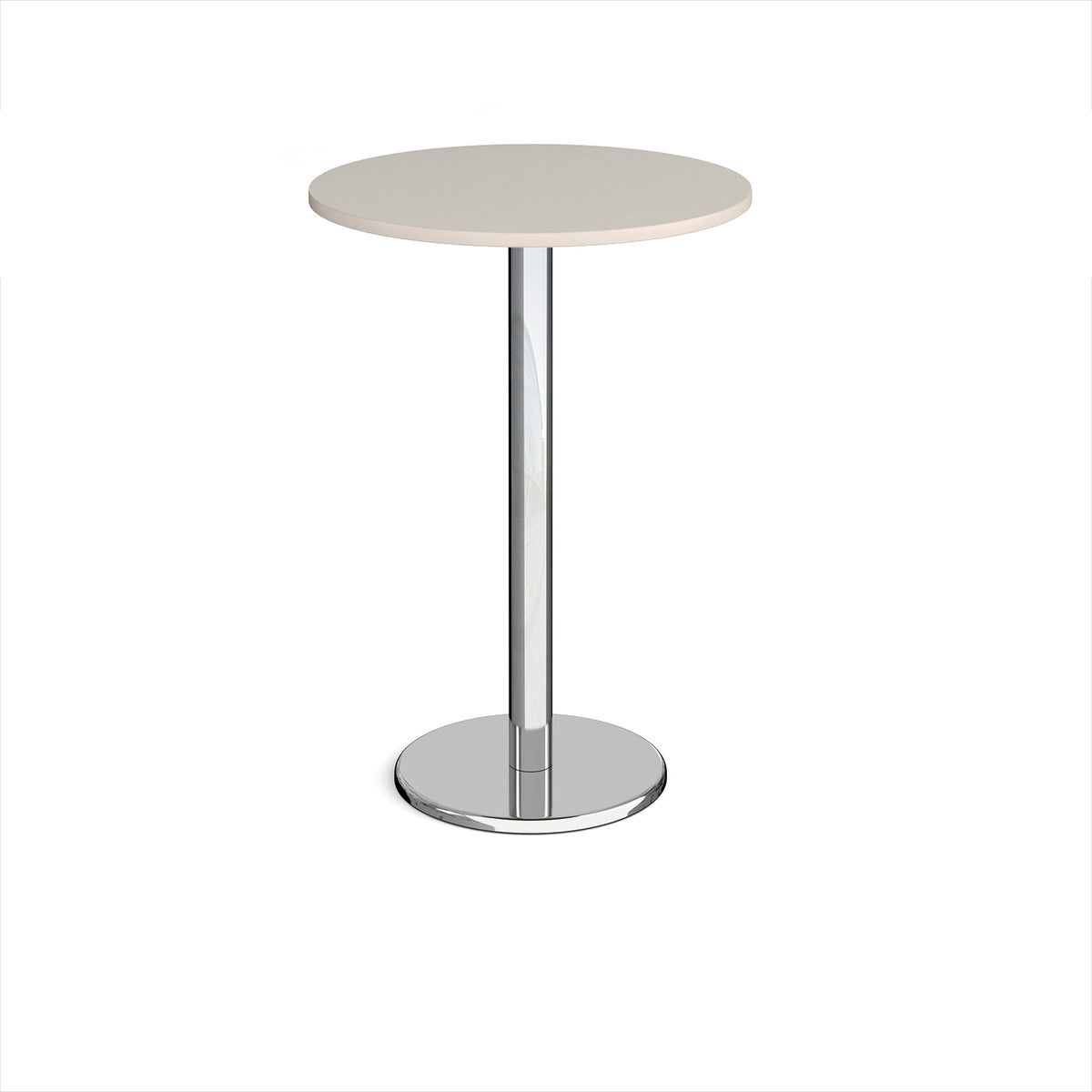 Pisa circular poseur table with round chrome base 800mm - Light Grey - view 1