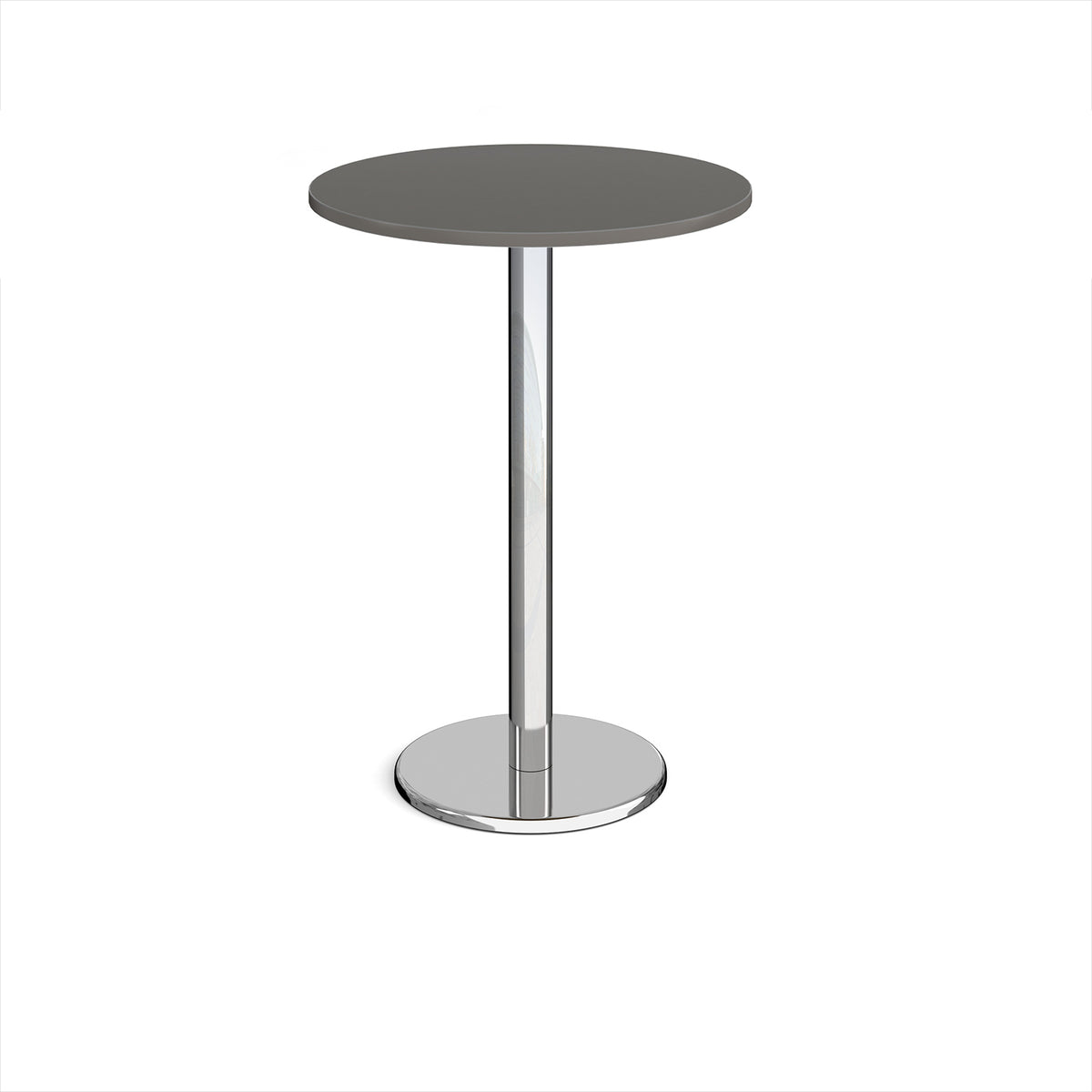Pisa circular poseur table with round chrome base 800mm - Onyx Grey - view 1
