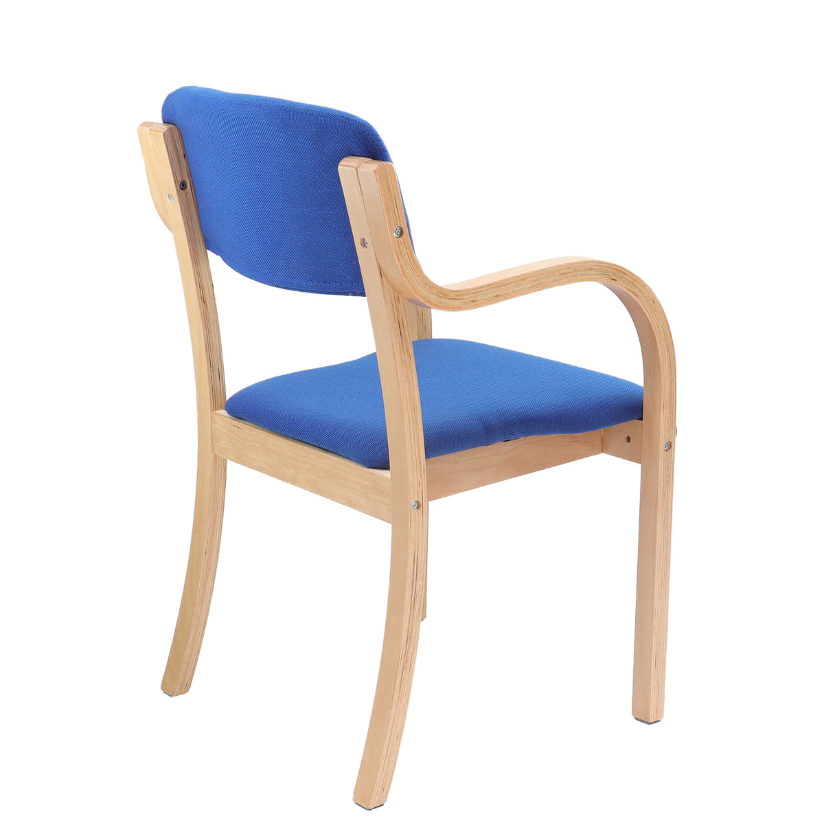 Prague wooden conference chair with double arms - blue - view 2