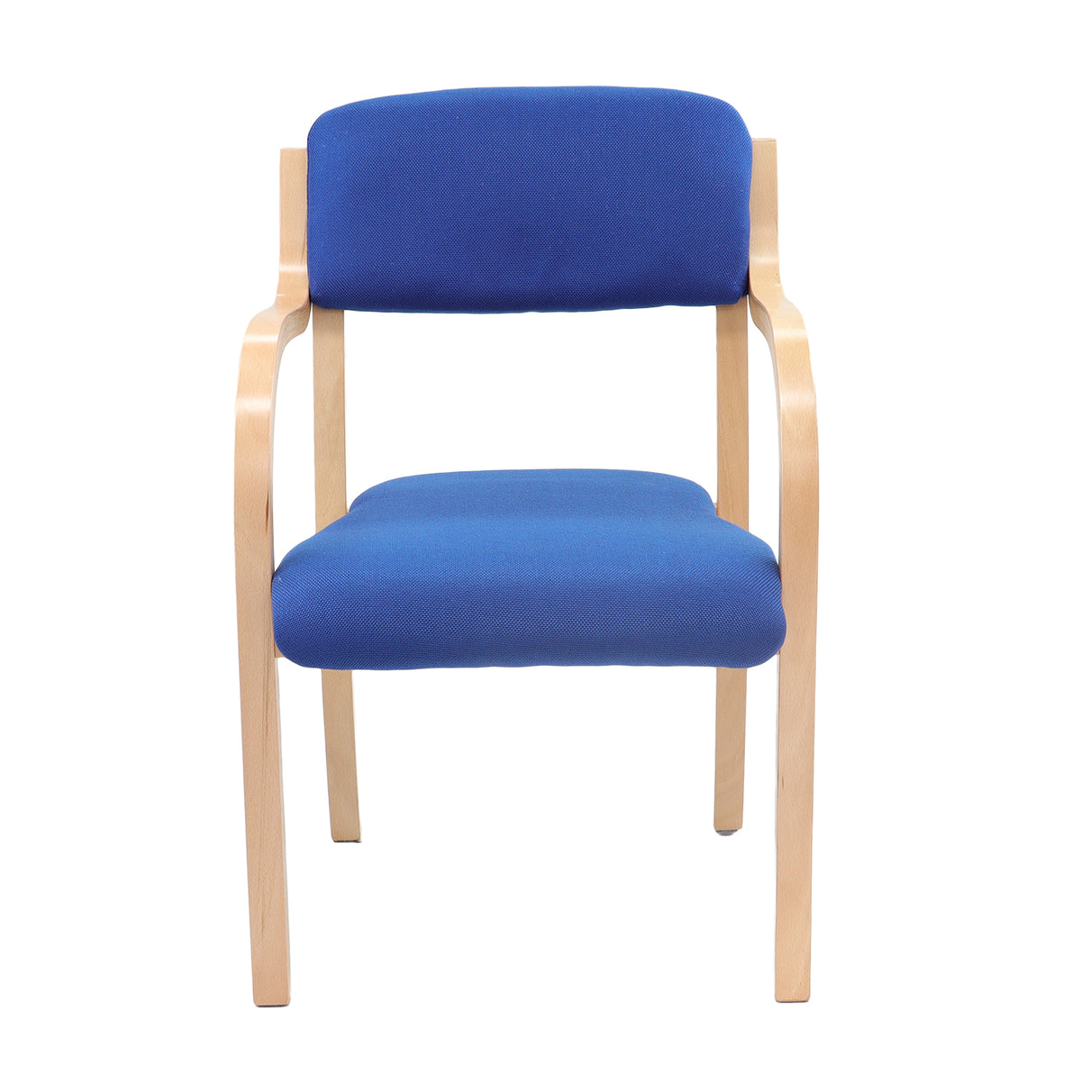 Prague wooden conference chair with double arms - blue - view 4