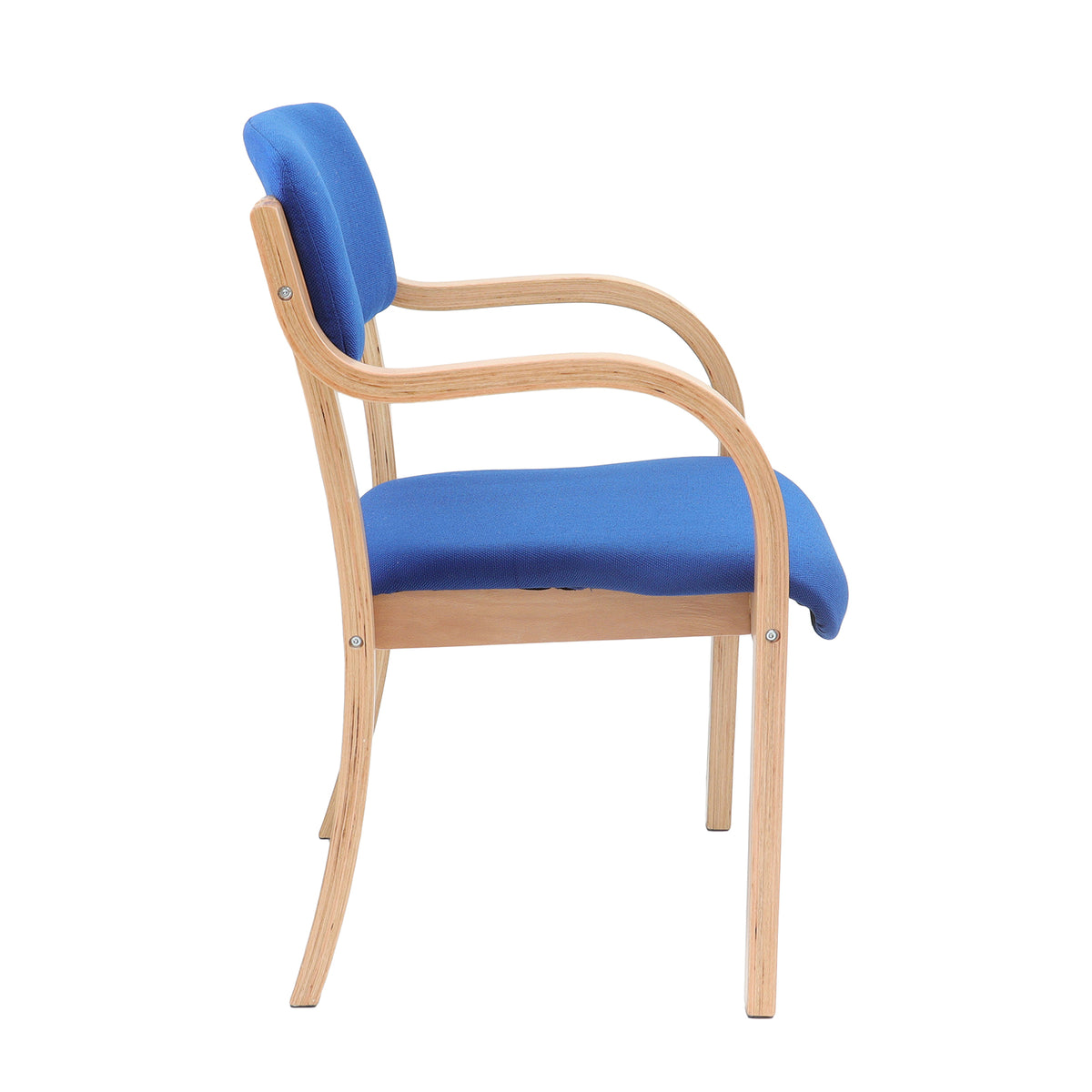Prague wooden conference chair with double arms - blue - view 3