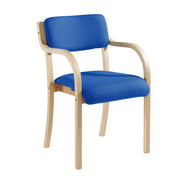 Prague wooden conference chair with double arms - blue - view 1