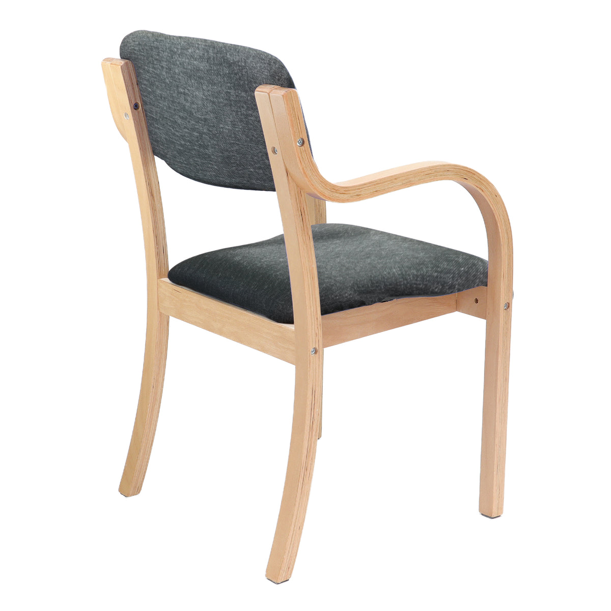 Prague wooden conference chair with double arms - charcoal - view 2