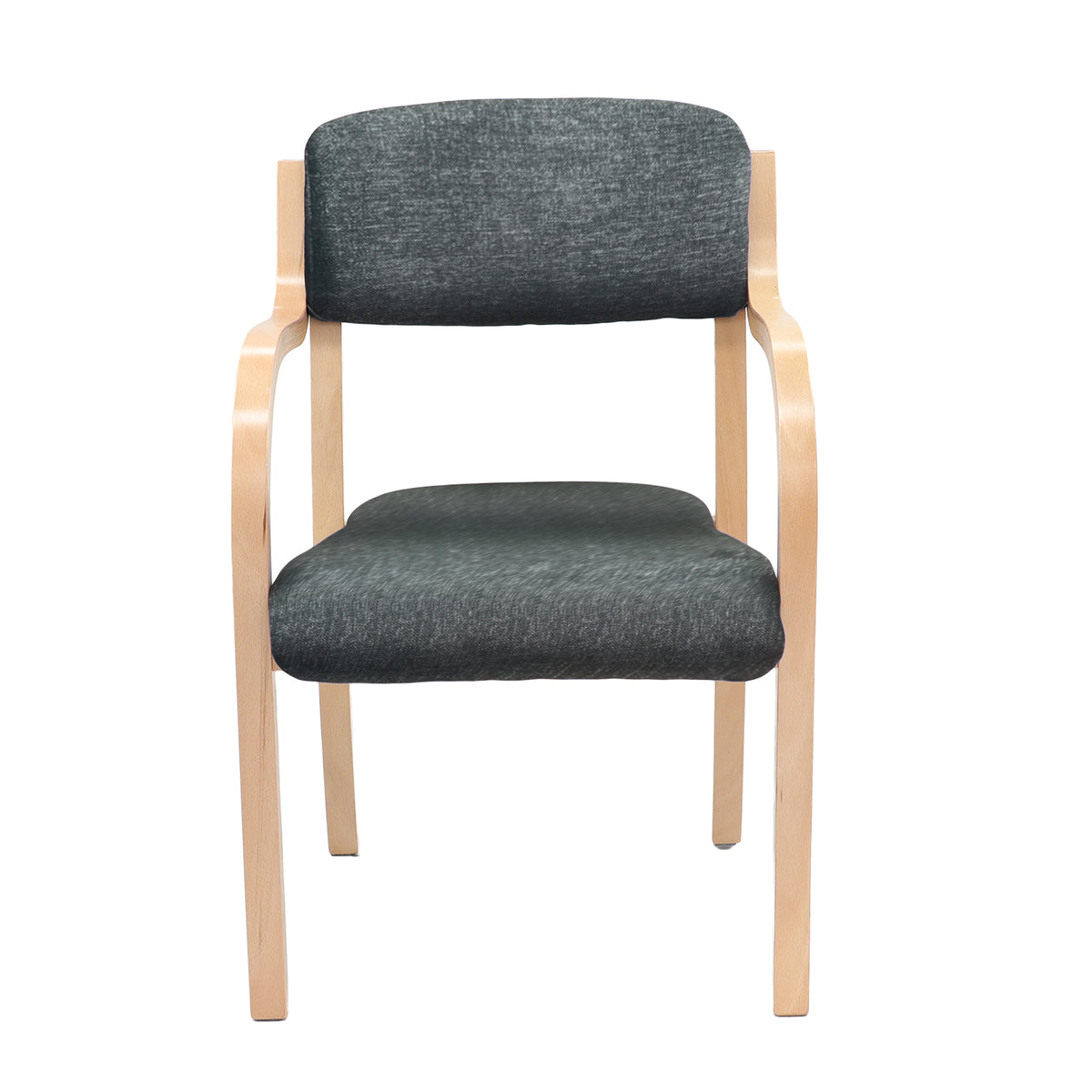 Prague wooden conference chair with double arms - charcoal - view 4
