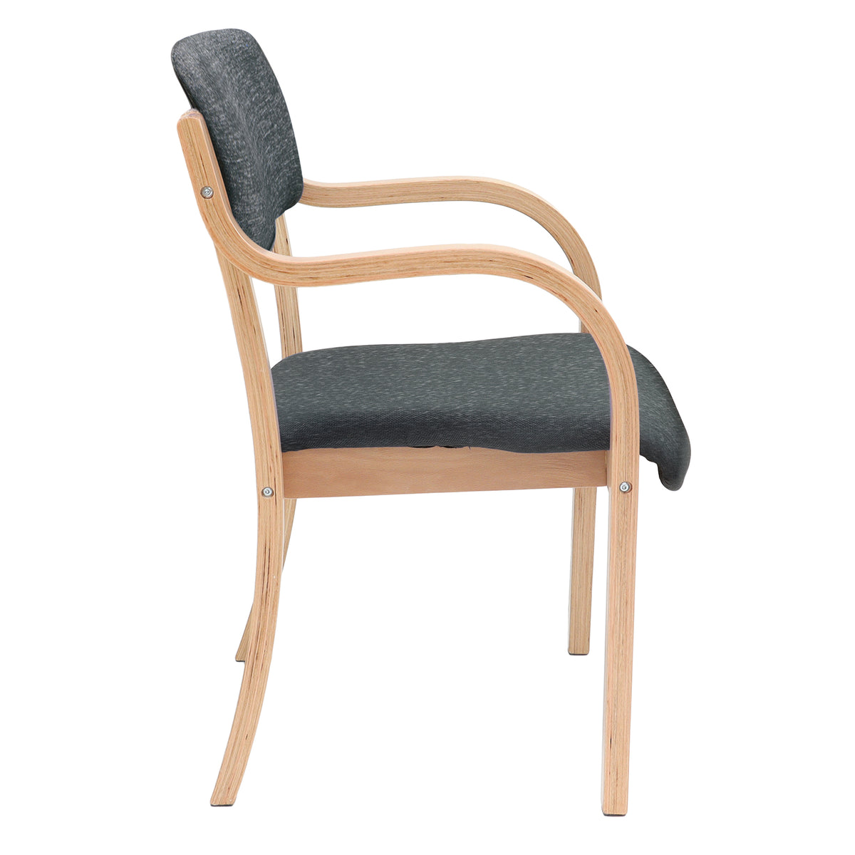 Prague wooden conference chair with double arms - charcoal - view 3