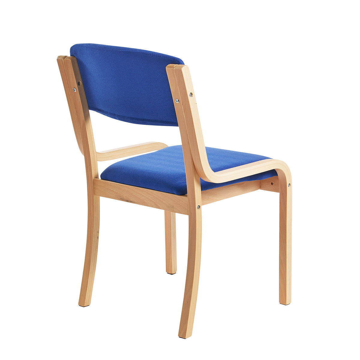 Prague wooden conference chair with no arms - blue - view 2