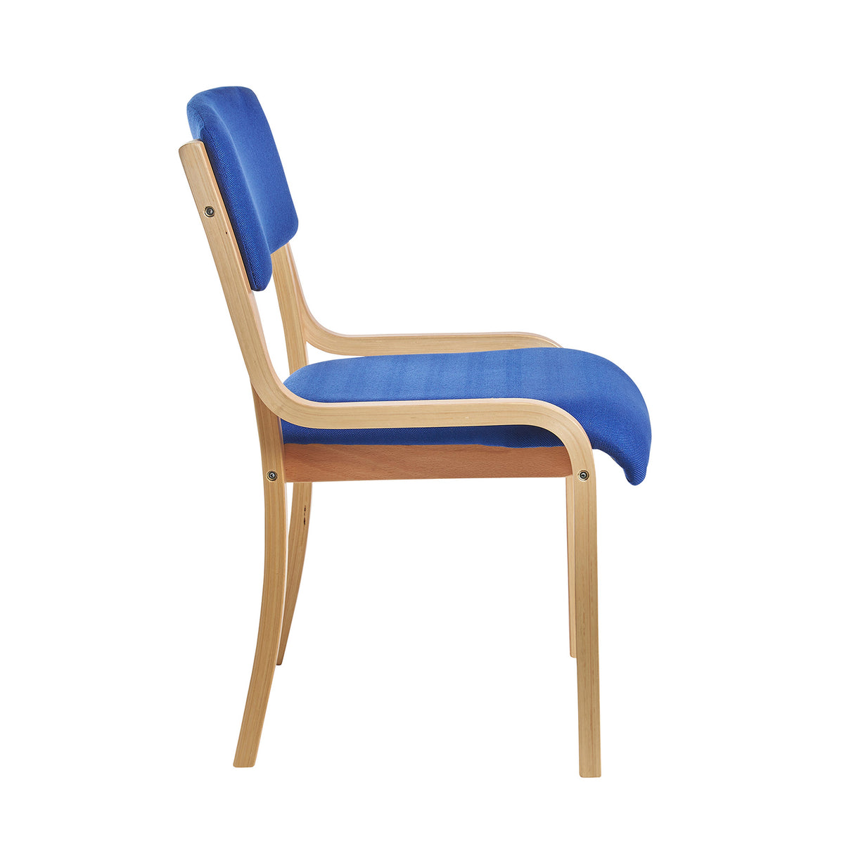 Prague wooden conference chair with no arms - blue - view 3