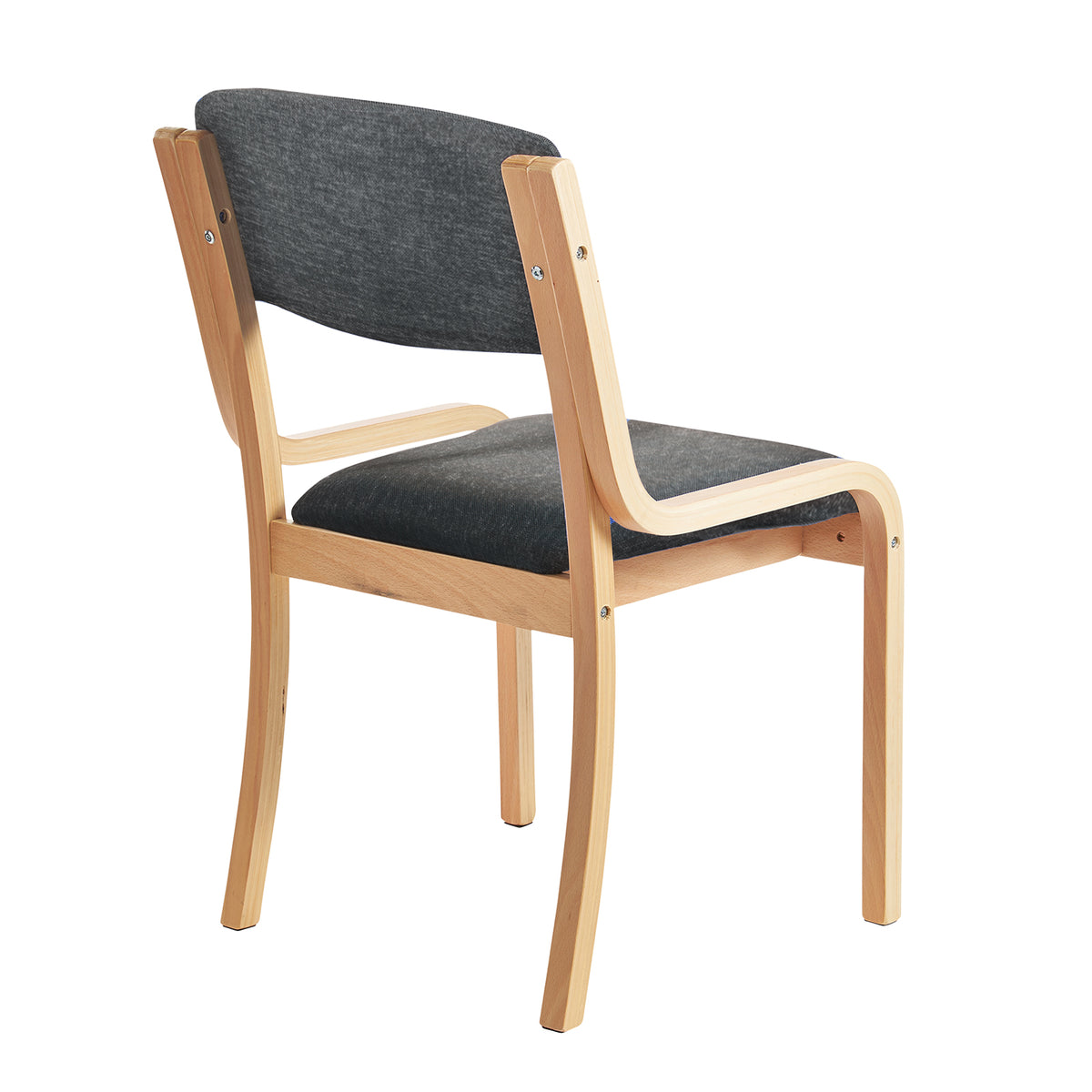 Prague wooden conference chair with no arms - charcoal - view 2