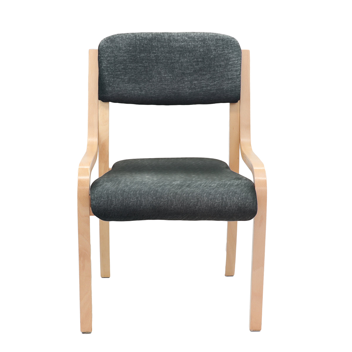 Prague wooden conference chair with no arms - charcoal - view 4