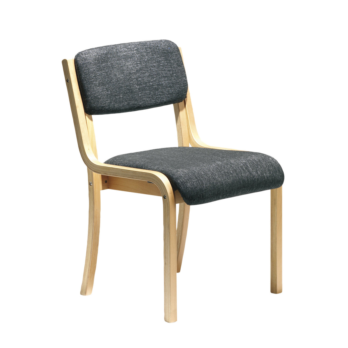 Prague wooden conference chair with no arms - charcoal - view 1