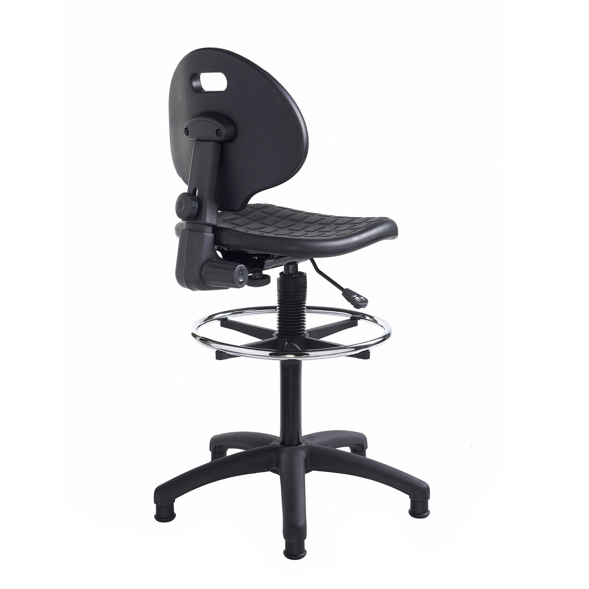 Prema polyurethane industrial operator chair with contoured back support - black - view 2