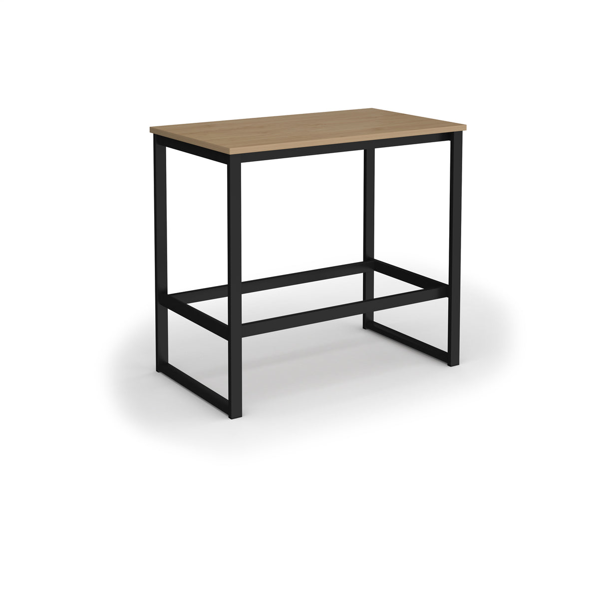 Otto Poseur benching solution dining table 1200mm wide  - black frame, Kendal Oak Top - view 1
