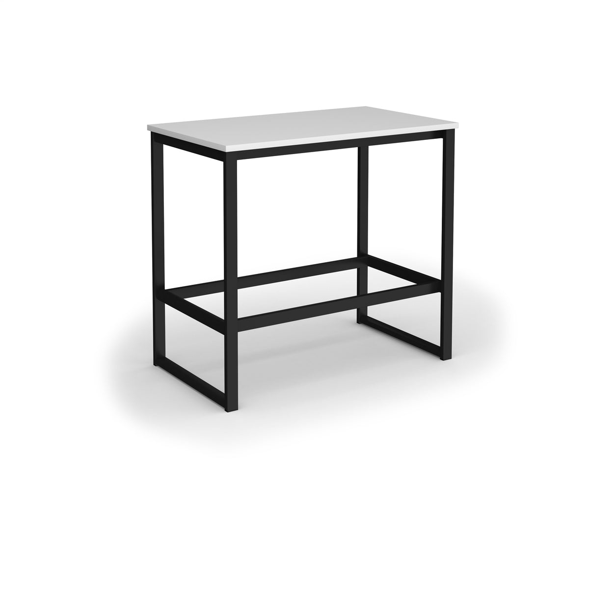 Otto Poseur benching solution dining table 1200mm wide  - black frame, White Top - view 1