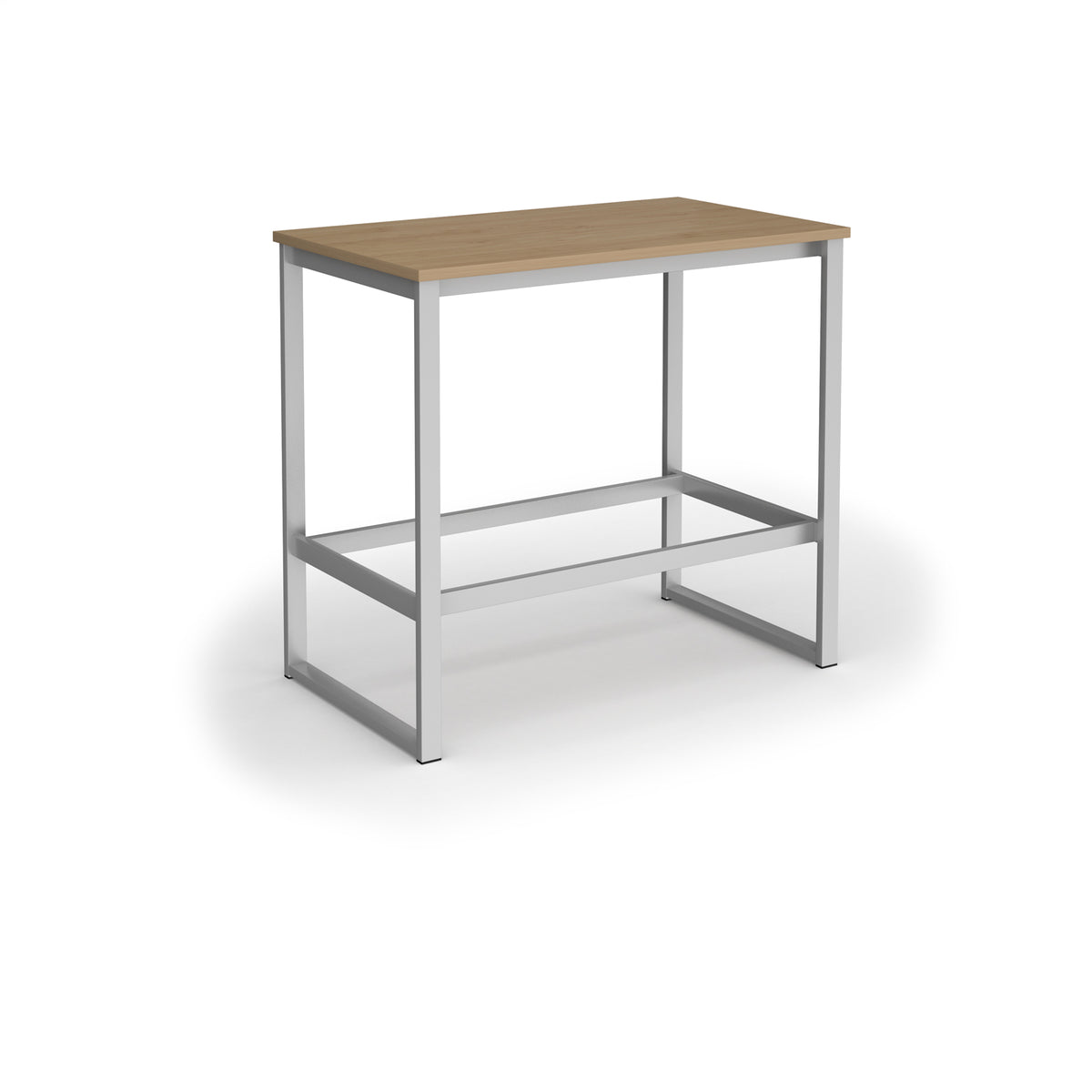 Otto Poseur benching solution dining table 1200mm wide  - silver frame, Kendal Oak Top - view 1