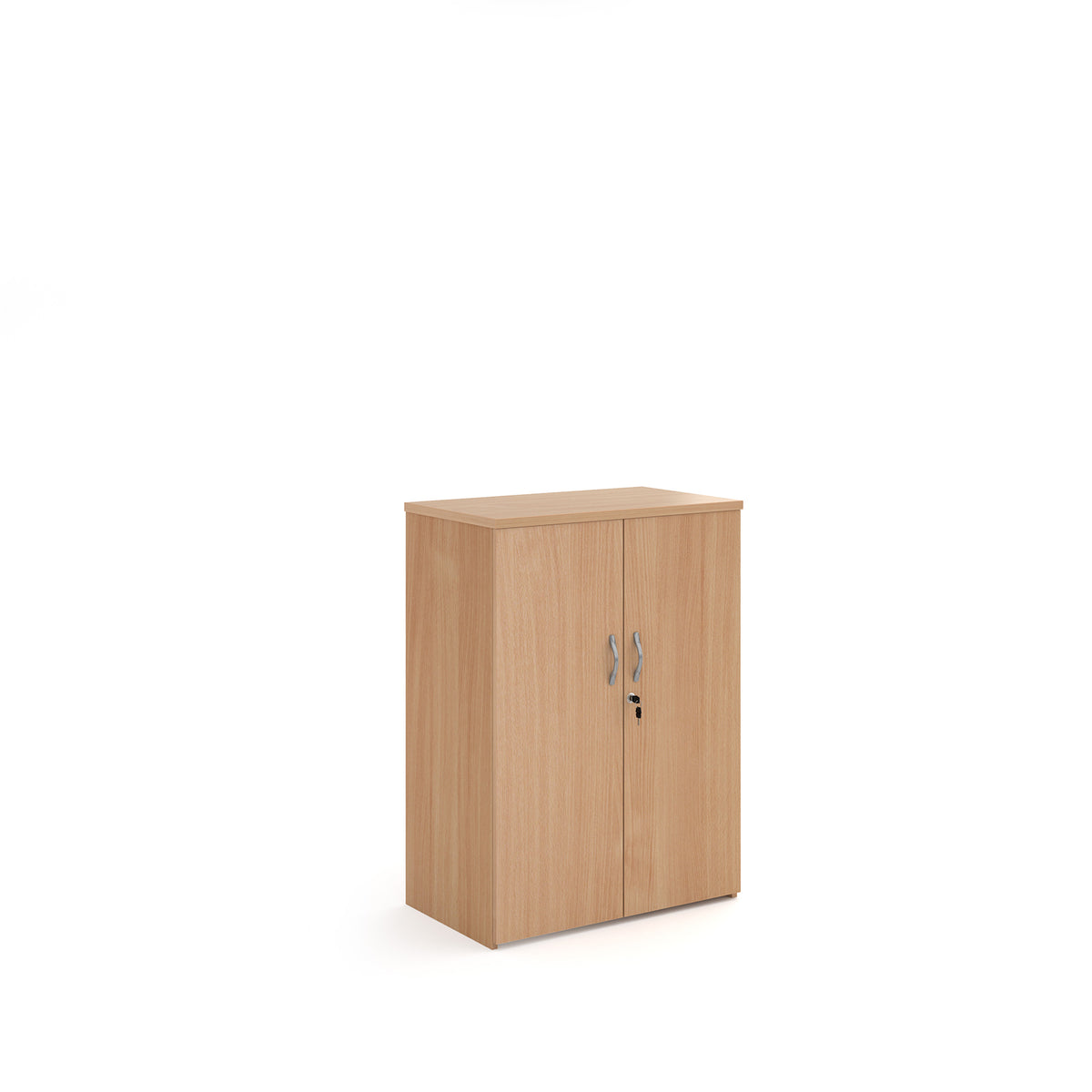Universal double door cupboard 1090mm high with 2 shelves - Beech - view 1