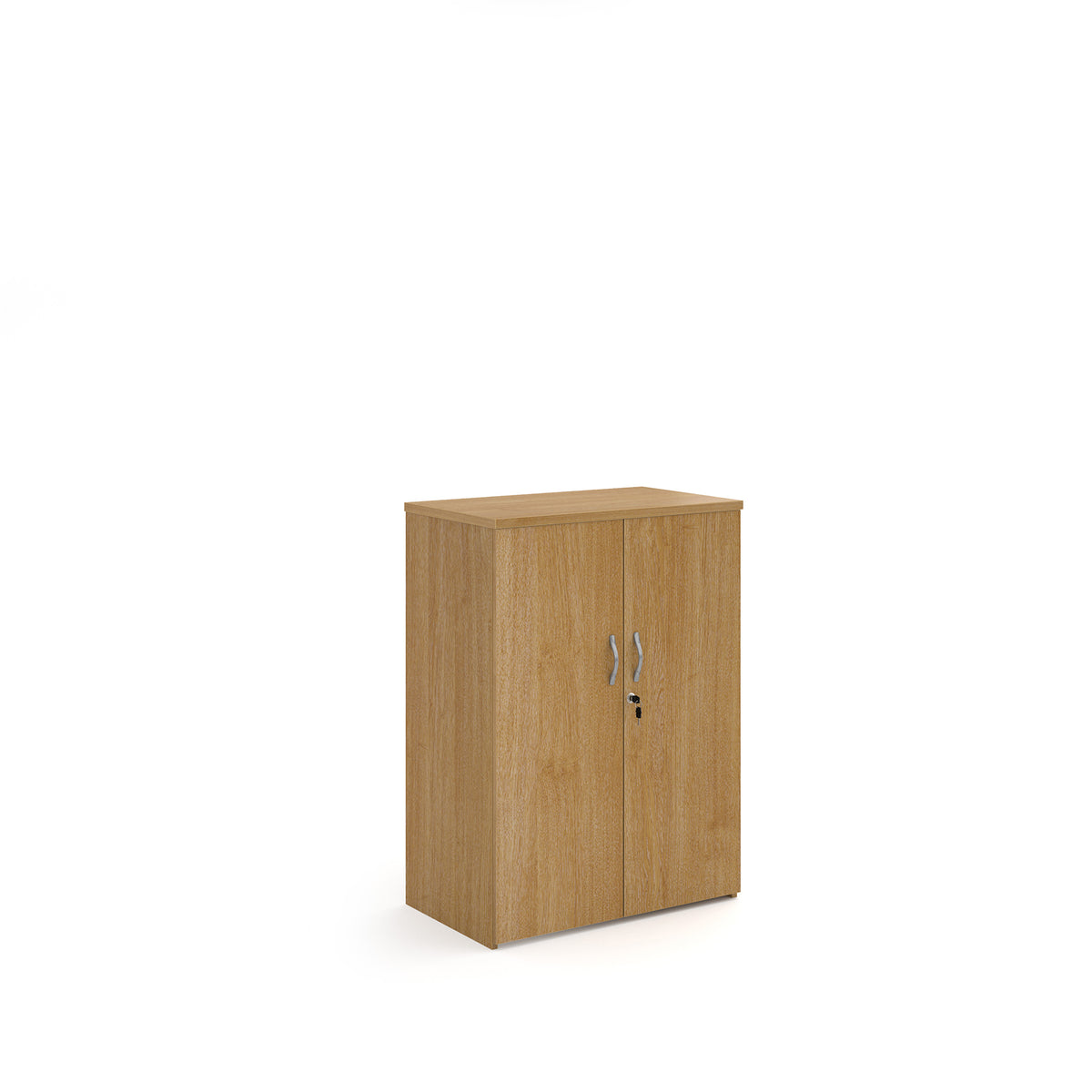 Universal double door cupboard 1090mm high with 2 shelves - oak - view 1