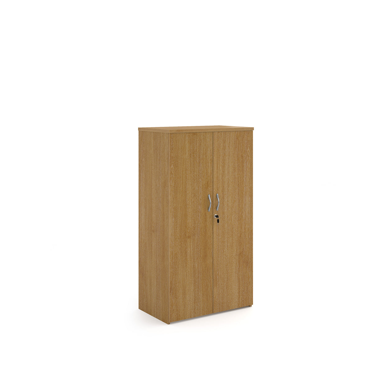 Universal double door cupboard 1440mm high with 3 shelves - oak - view 1