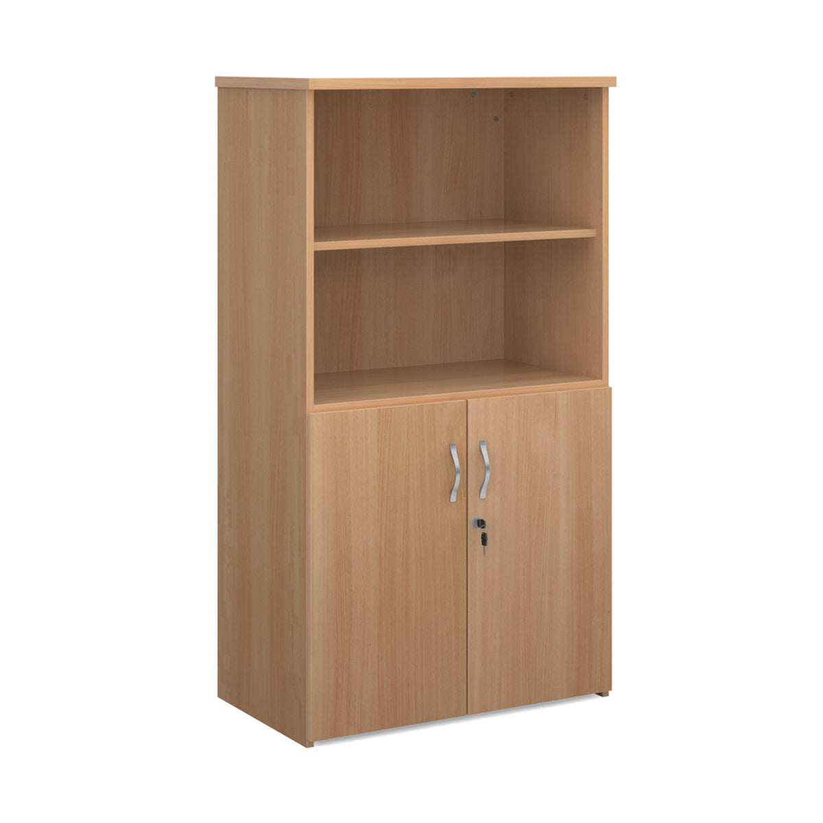 Universal combination unit with open top 1440mm high with 3 shelves - Beech - view 1