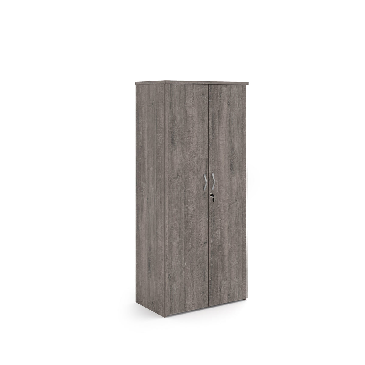 Universal double door cupboard 1790mm high with 4 shelves - Grey Oak - view 1
