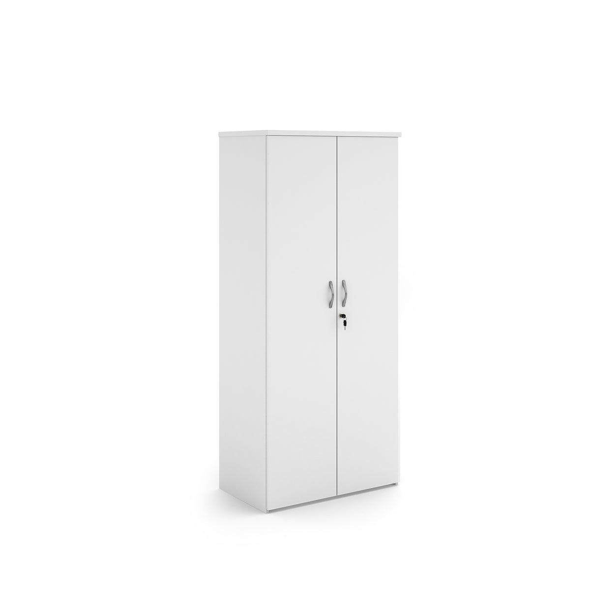 Universal double door cupboard 1790mm high with 4 shelves - white - view 1