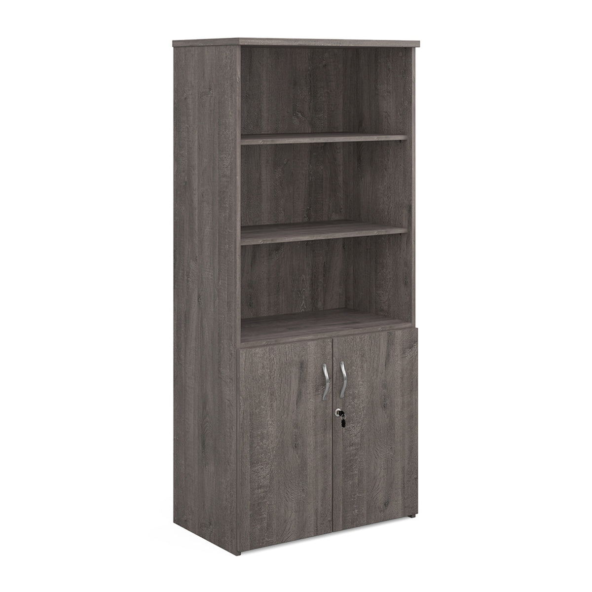 Universal combination unit with open top 1790mm high with 4 shelves - Grey Oak - view 1