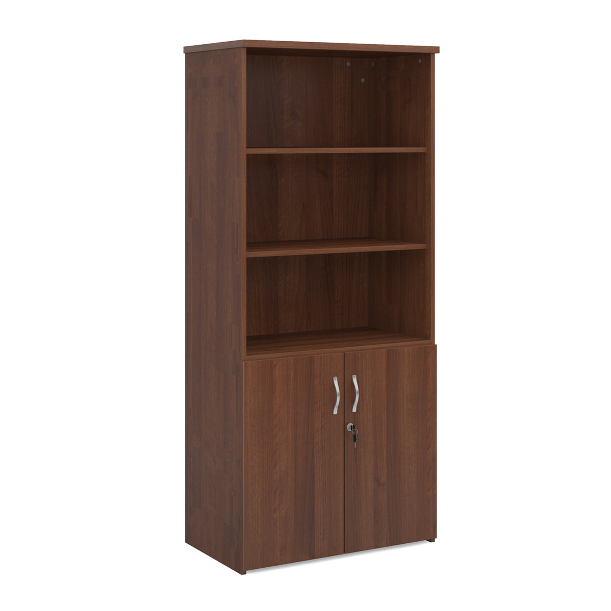 Universal combination unit with open top 1790mm high with 4 shelves - Walnut - view 1
