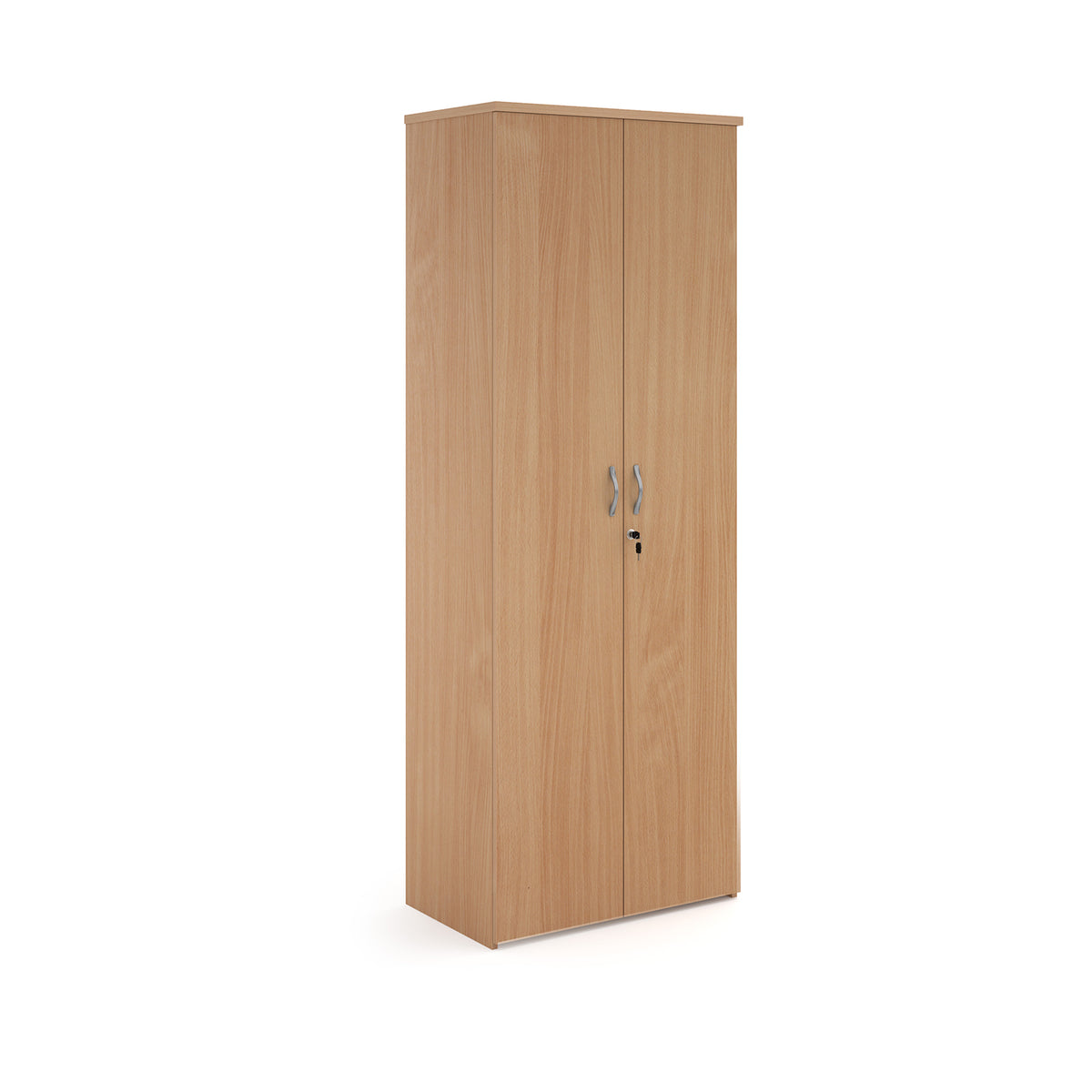Universal double door cupboard 2140mm high with 5 shelves - Beech - view 1