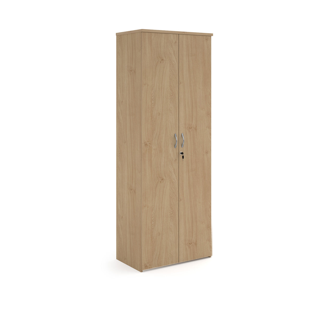 Universal double door cupboard 2140mm high with 5 shelves - Kendal Oak - view 1