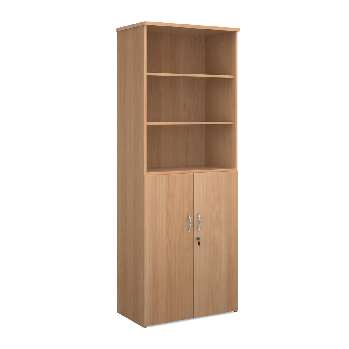Universal combination unit with open top 2140mm high with 5 shelves - Beech - view 1