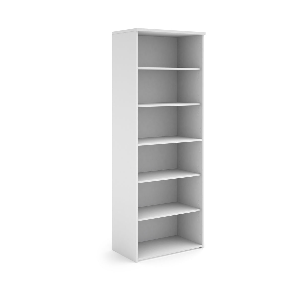 Universal bookcase 2140mm high with 5 shelves - white - view 1
