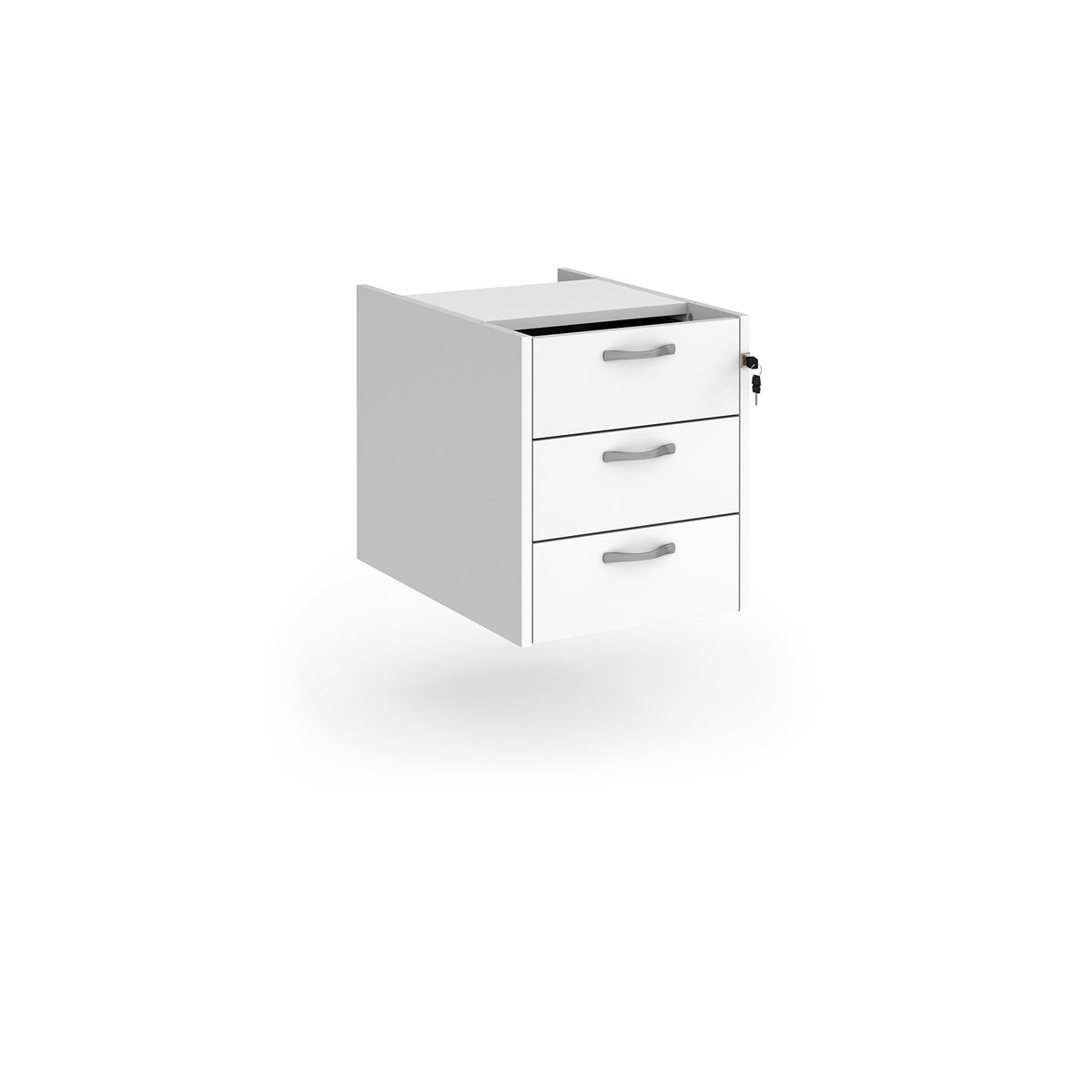 Maestro 25 3 drawer fixed pedestal - white - view 1