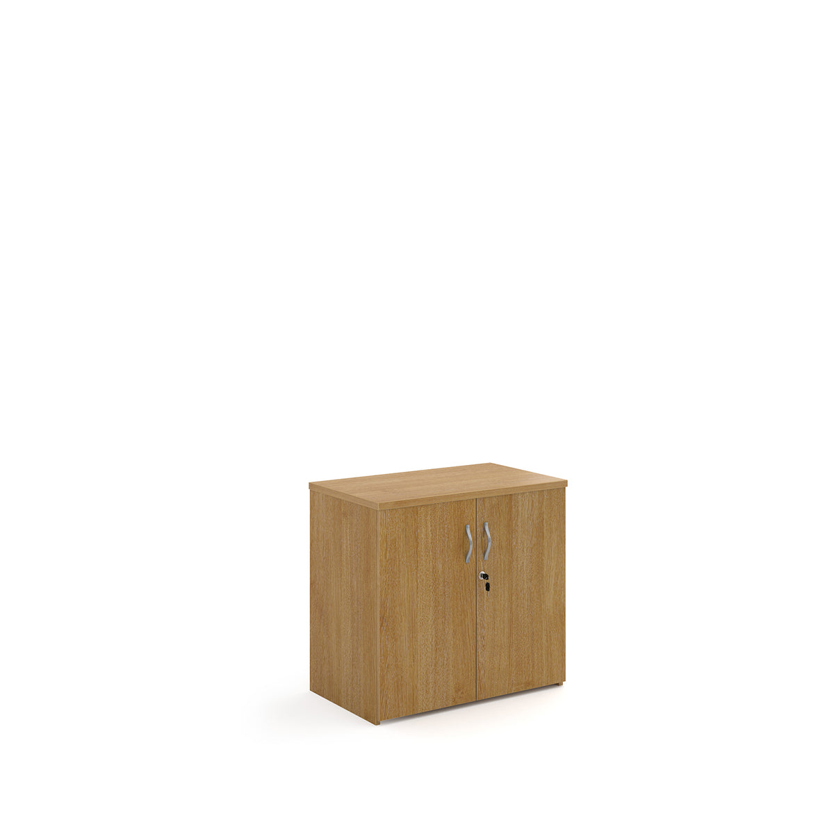 Universal double door cupboard 740mm high with 1 shelf - oak - view 1