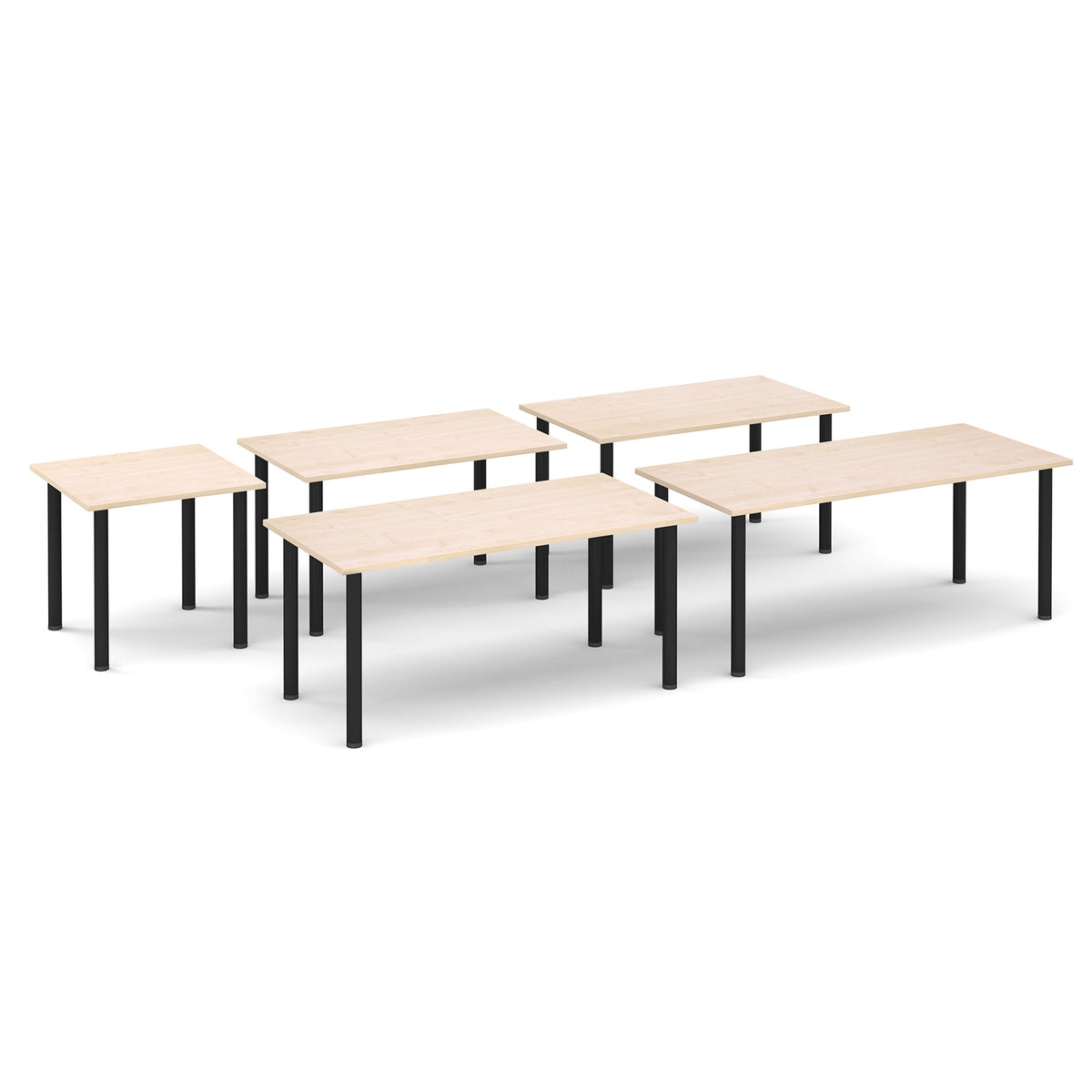 Semi circular chrome radial leg meeting table 1600mm x 800mm - Beech - view 4