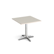 Roma square dining table with 4 leg chrome base 800mm - Light Grey - view 1
