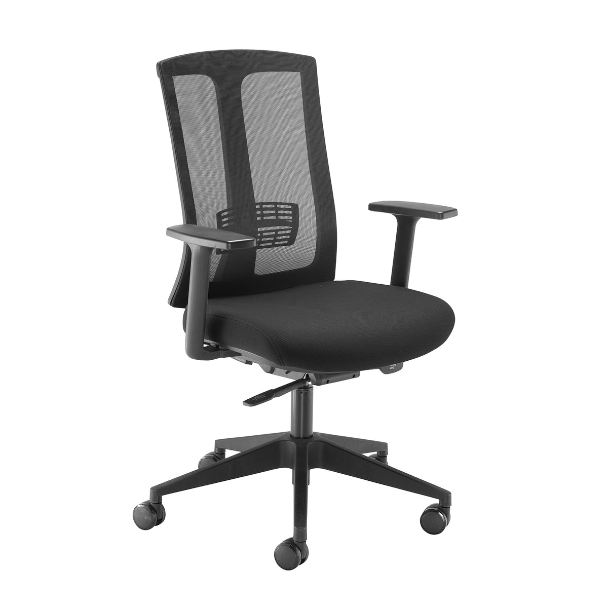 Ronan mesh back operators chair with fixed arms - black - view 1