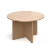 Arrow head leg circular meeting table 1200mm - Beech - view 1