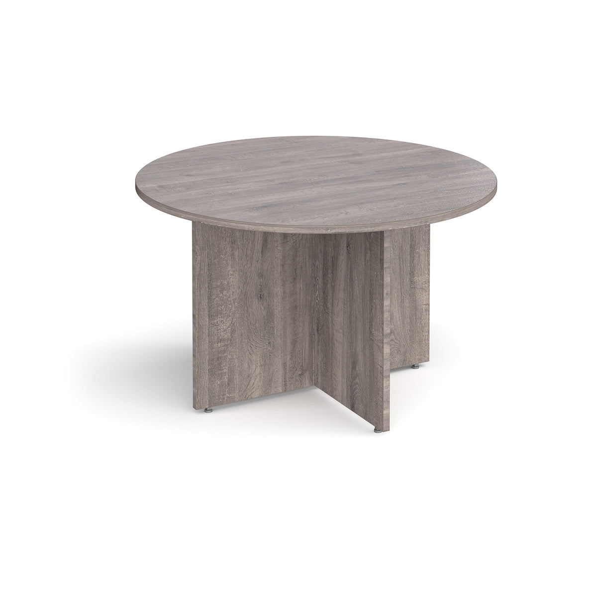 Arrow head leg circular meeting table 1200mm - Grey Oak - view 1