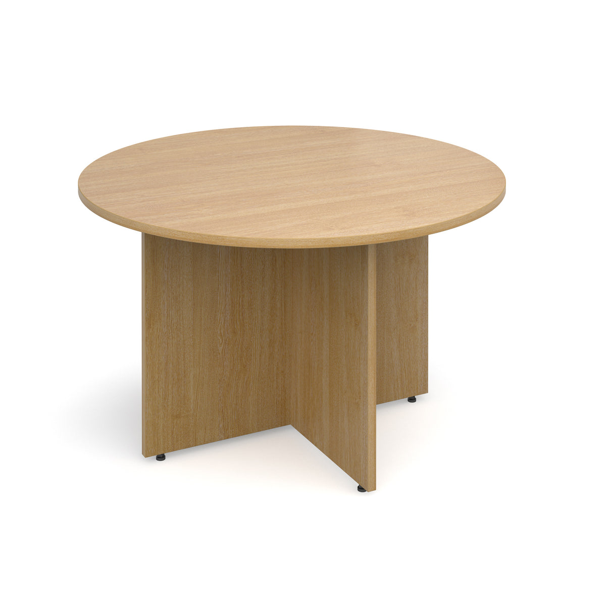 Arrow head leg circular meeting table 1200mm - Oak - view 1