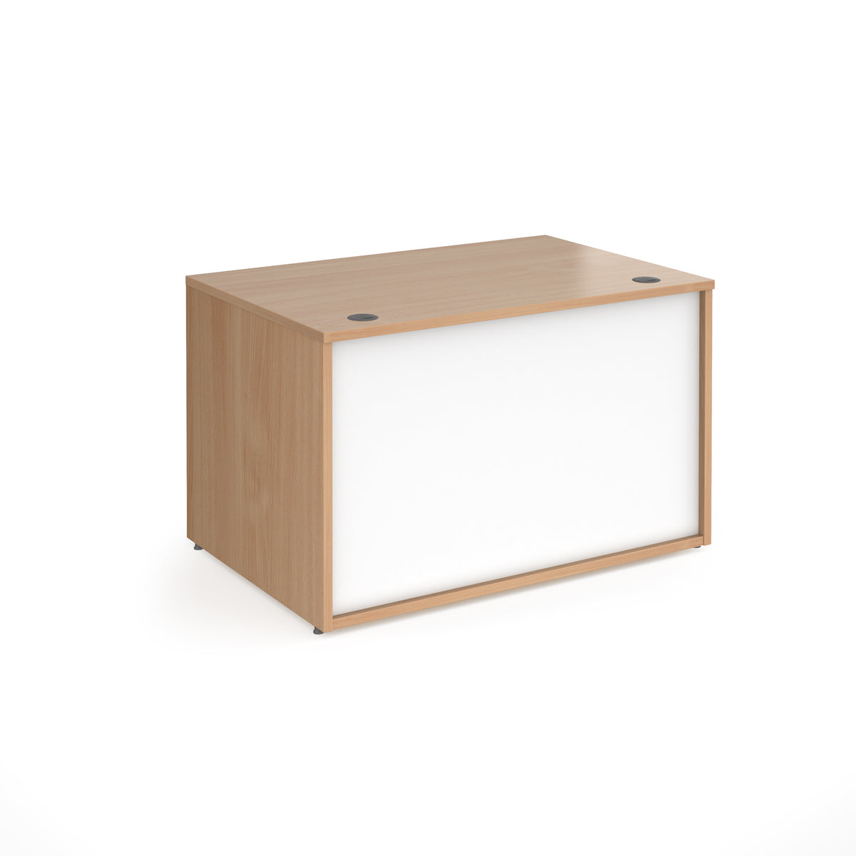 Denver reception straight base unit 1200mm - Beech with white panels - view 1