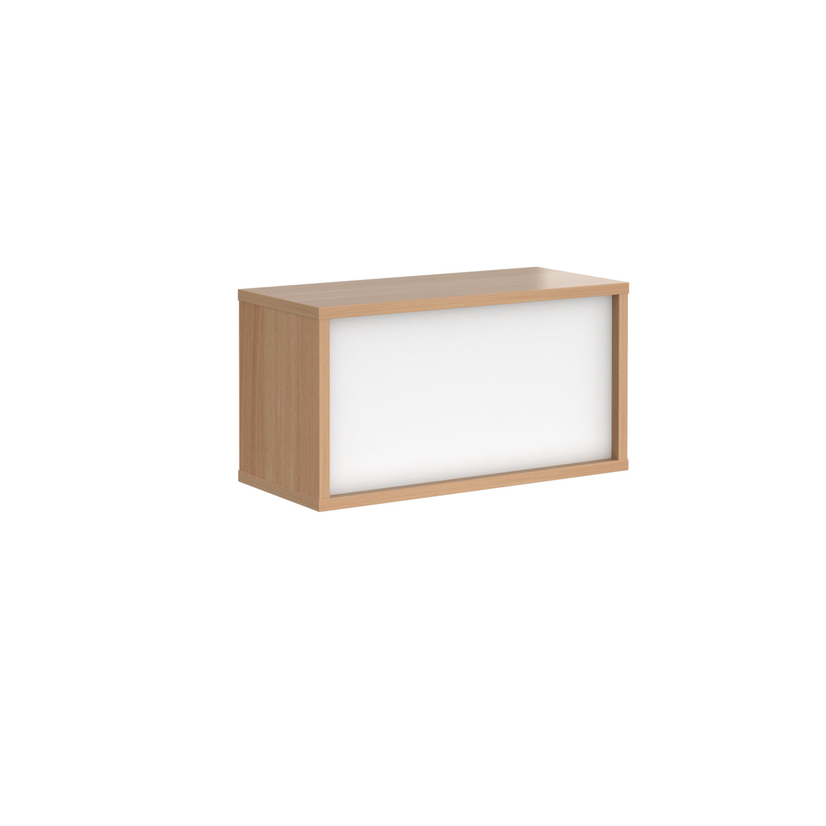 Denver reception straight top unit 800mm - Beech with white panels - view 1