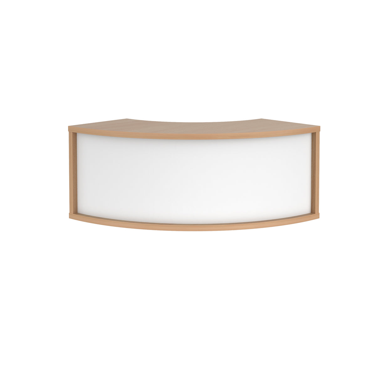 Denver reception 90° corner top unit 800mm - Beech with white panels - view 1