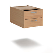 Maestro 25 shallow 2 drawer fixed pedestal for 600mm deep desks - Beech - view 1